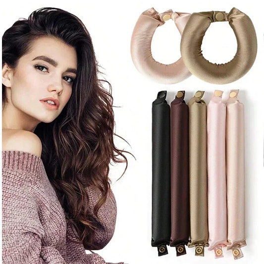 Satin Heatless Curlers – No Heat Hair Styling for Overnight Curls