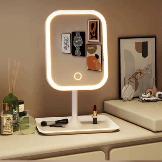 LED illuminated makeup mirror – portable beauty mirror with light